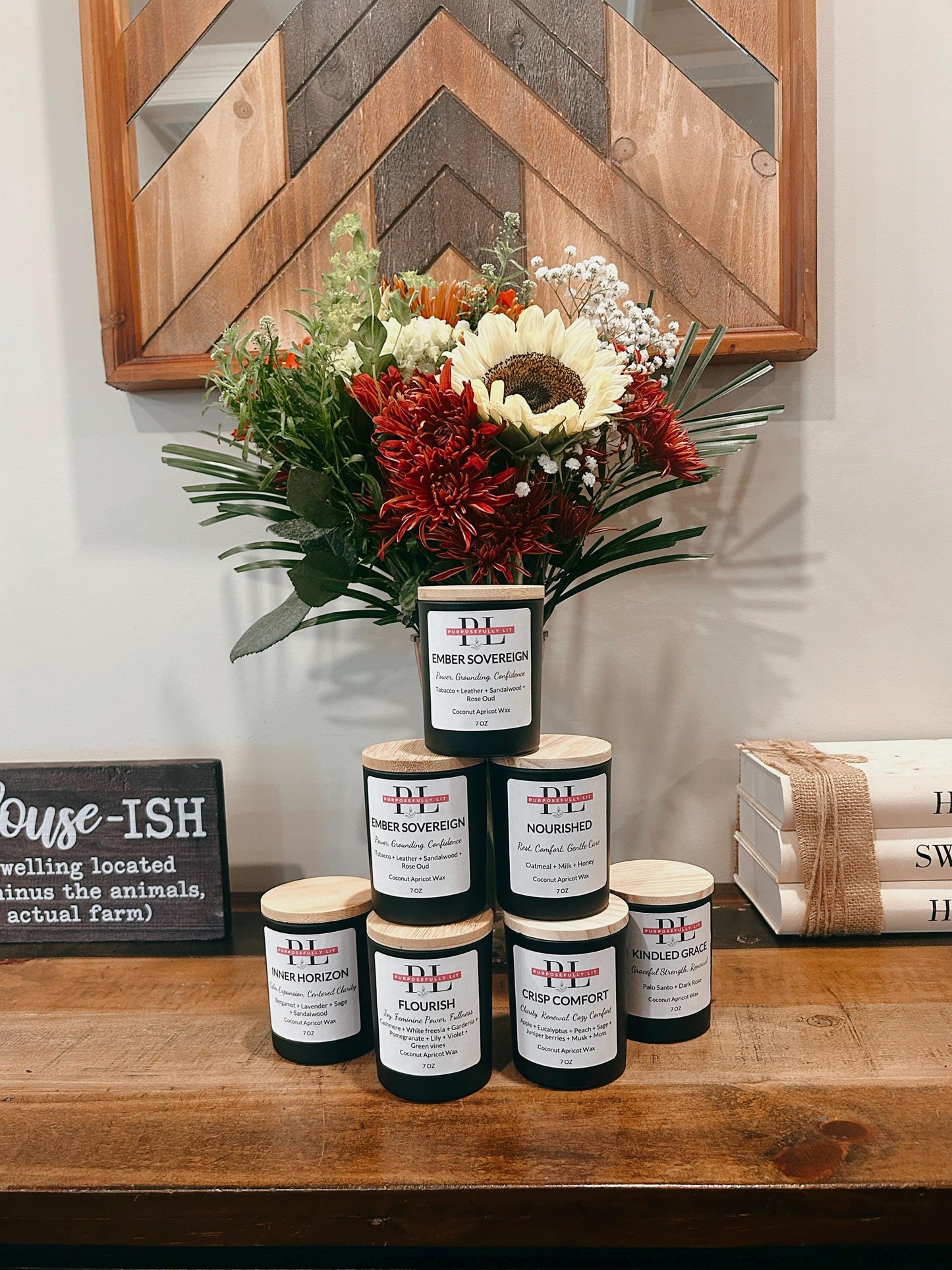 Flourish | 7oz Affirmation Candle | Blueberry, Freesia, Pomegranate, Lily, Magnolia & Cashmere | Inspirational Gift