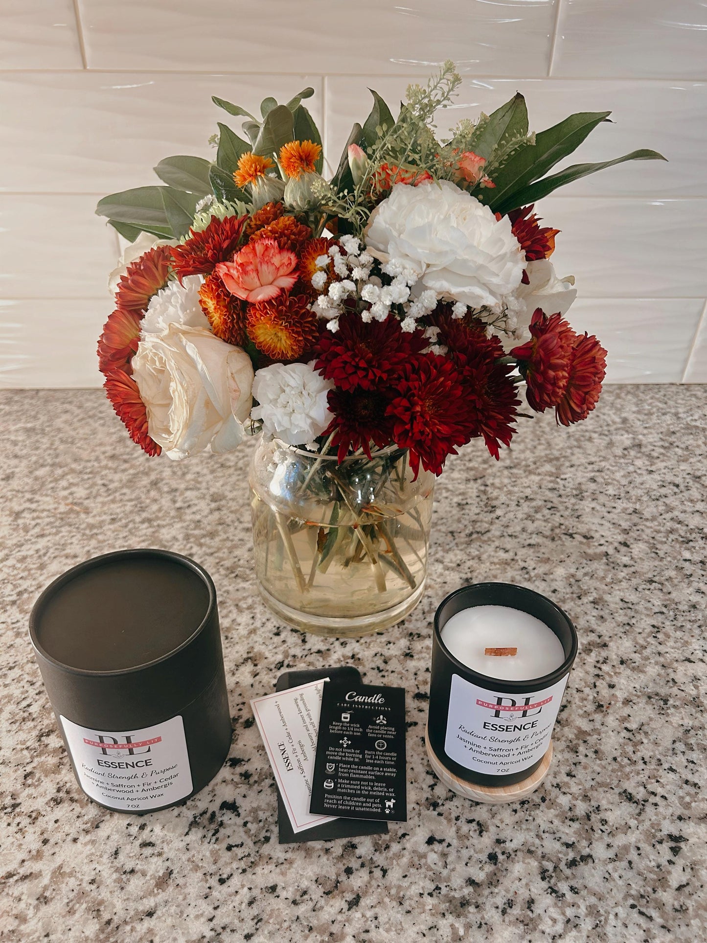 Essence | 7oz Affirmation Candle | Jasmine, Saffron, Amberwood, Cedar, Fir | Inspirational Gift